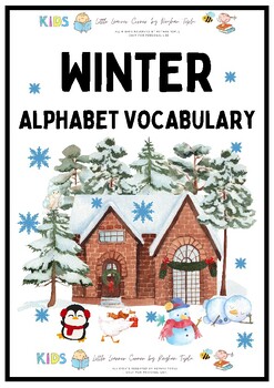 Preview of Christmas Alphabet Coloring,Tracing Pages (+writing papers){ Winter Vocabulary }