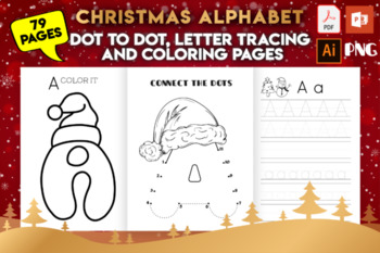Preview of Christmas Alphabet Dot to Dot & Coloring