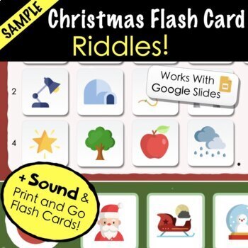 Preview of Christmas Alphabet Flash Card RIDDLES - Google Slides Activities + PDF ✩FREE✩