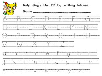 Preview of Christmas Alphabet Handwriting Practice for Kindergarten or 1st grade