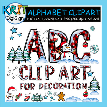 Preview of Christmas Alphabet Letter Font Png