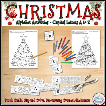 Preview of Christmas Alphabet Letters Activity for December Literacy Centers {outlined}
