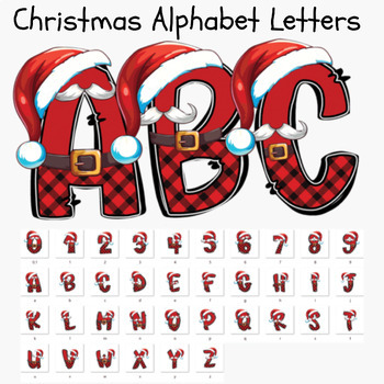 Christmas Alphabet Letters Sublimation by OLV Publishing | TPT