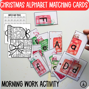 Preview of Christmas Preschool Morning Bin,Christmas Alphabet Match,Preschool Activity