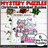 Christmas Alphabet Mystery Puzzles, Holiday Letter Match Puzzle
