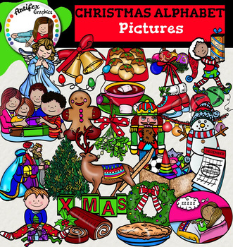 Preview of Christmas Alphabet pictures-52 items!