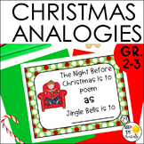 Christmas Analogies for Grades 1-3  Task Cards
