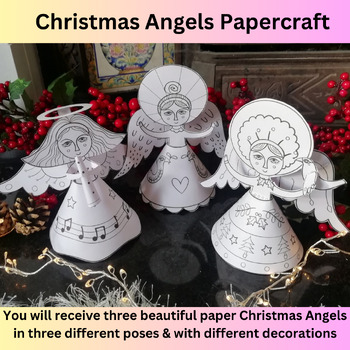 Preview of Christmas Angels Papercraft, christmas around the world crafts,paper dolls