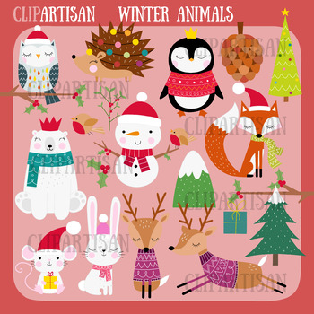 Christmas Animals Clip Art by ClipArtisan | Teachers Pay Teachers