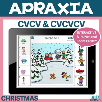 Christmas Apraxia CVCV and CVCVCV Targets NO PREP 2 and 3 Syllables