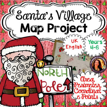Preview of Christmas Area and Perimeter Map Project-UK English Version