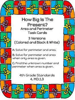 Preview of Christmas Area and Perimeter Task Cards