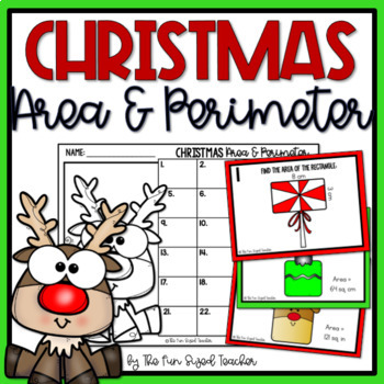Preview of Christmas Area and Perimeter Task Cards