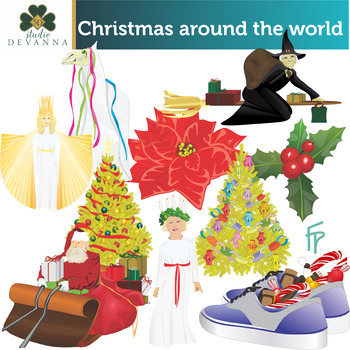 christmas around the world clipart