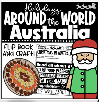 Preview of Christmas in Australia with Flip Book, Ornament Craft, Comprehension & more!