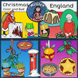 Christmas Around The World: England Clip Art- Color/ black&white