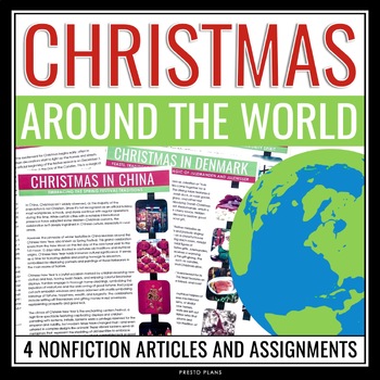 Preview of Christmas Around the World Reading Comprehension - Nonfiction Assignments