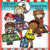 Christmas Around The World-Kids- Color/ black&white FREE!