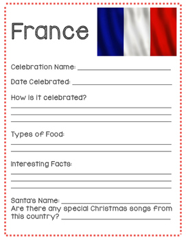 Christmas Around The World Note-Taking Sheet by Exploring in Third