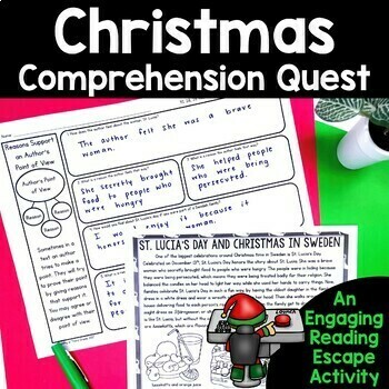 Preview of Christmas Around The World Passages Reading Comprehension Escape Room