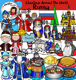 Christmas Around The World: Russia Clip Art- Color/ black&
