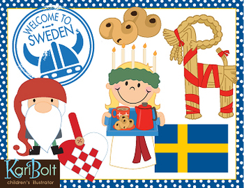 Preview of Christmas Around The World Sweden Clip-Art