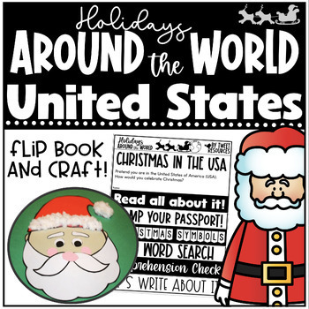 Preview of Christmas In The United States (USA) Holidays Around the World with Santa Craft