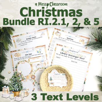 Preview of Christmas Around World Nonfiction 2nd Grade Reading Bundle RI.2.1 RI.2.2 RI.2.5