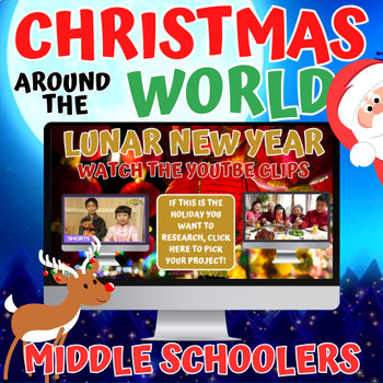 Preview of Christmas Around the World Activity Middle School - Project + Choice Board