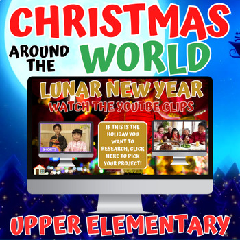 Preview of Christmas Around the World Activity Upper Elementary Fun Project + Choice Board