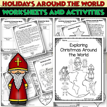 Preview of Christmas Around the World Christmas Booklet Activities and Worksheets