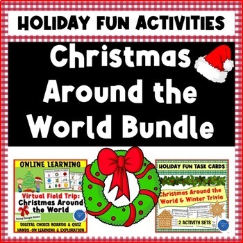 Preview of Christmas Around the World Bundle | Virtual Field Trip & Holiday Task Cards