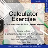 Christmas Around the World Calculator Math Activity High School