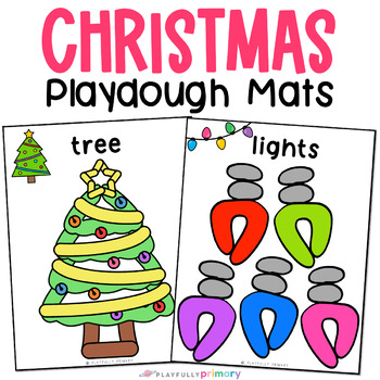 Christmas Playdough / Playdoh Mats Color - Toddlers Preschoolers fine motor