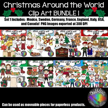 Preview of Christmas Around the World Clip Art Bundle 1 - Chalkstar Graphics
