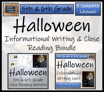 Preview of Halloween Close Reading & Writing Bundle | 5th Grade & 6th Grade