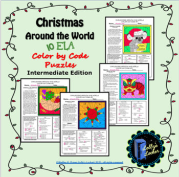 Preview of Christmas Around the World Color by Code Intermediate Edition