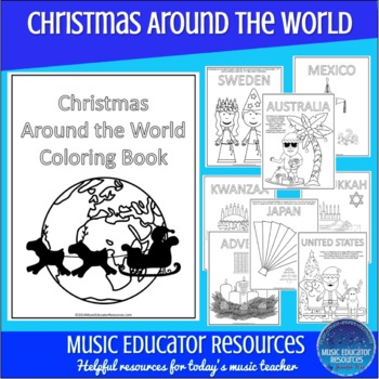 Preview of Christmas Around the World Coloring Book | Reproducible