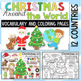 Christmas Around the World Coloring Pages and Vocabulary Posters