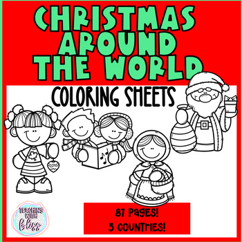 Preview of Christmas Around the World Coloring Sheets