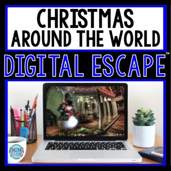 Preview of Christmas Around the World DIGITAL ESCAPE ROOM | Holiday activity