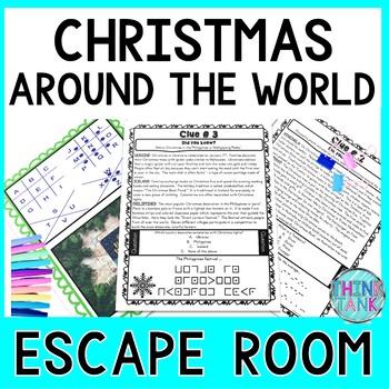 Preview of Christmas Around the World ESCAPE ROOM - Reading Comprehension - No Prep