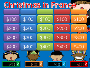 Preview of Christmas Around the World - FRANCE - Jeopardy Style Game Show 2nd-4th Gr