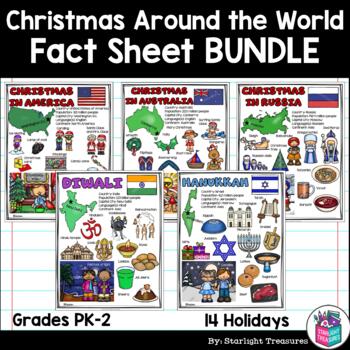 Preview of Christmas Around the World Fact Sheet Bundle for Early Readers