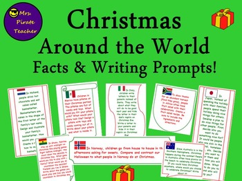 Preview of Christmas Around the World Facts and Writing Prompts FREEBIE!