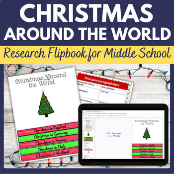 Preview of Christmas Around the World Research Flipbook Project for Middle School