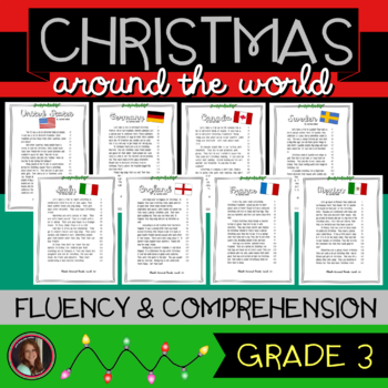 Preview of Christmas Around the World Fluency Passages & Comprehension Activities {Grade 3}
