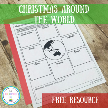 Christmas Around the World Freebie by Oh So Simple ELA | TPT