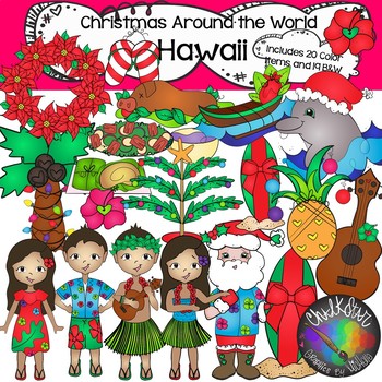 Preview of Christmas Around the World- Hawaii Clip Art- Chalkstar Graphics