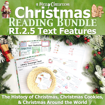 Preview of Christmas Around the World History Bake Cookie Snow Reading RI.2.5 Text Features